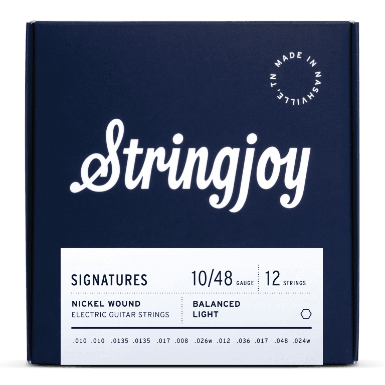 Stringjoy 10-48 12-String Balanced Light Gauge Signatures - Nickel Wound Electric Guitar Strings