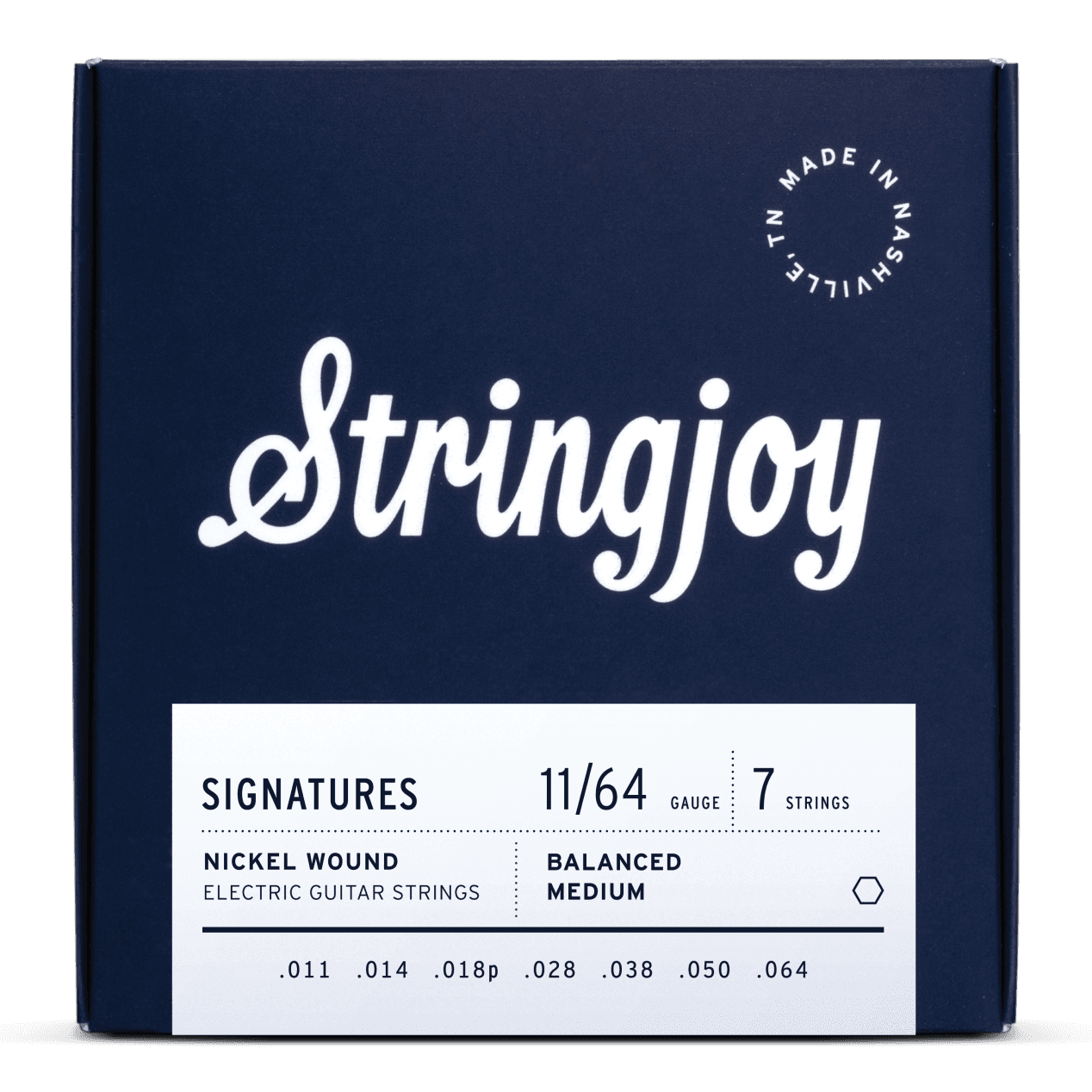 Stringjoy 11-64 7-String Balanced Medium Gauge Signatures - Nickel Wound Electric Guitar Strings