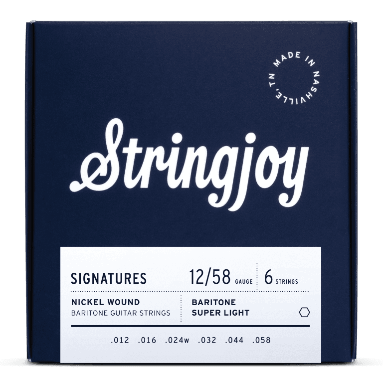 Stringjoy 12-58 Baritone Super Light Gauge Signatures - Nickel Wound Electric Guitar Strings