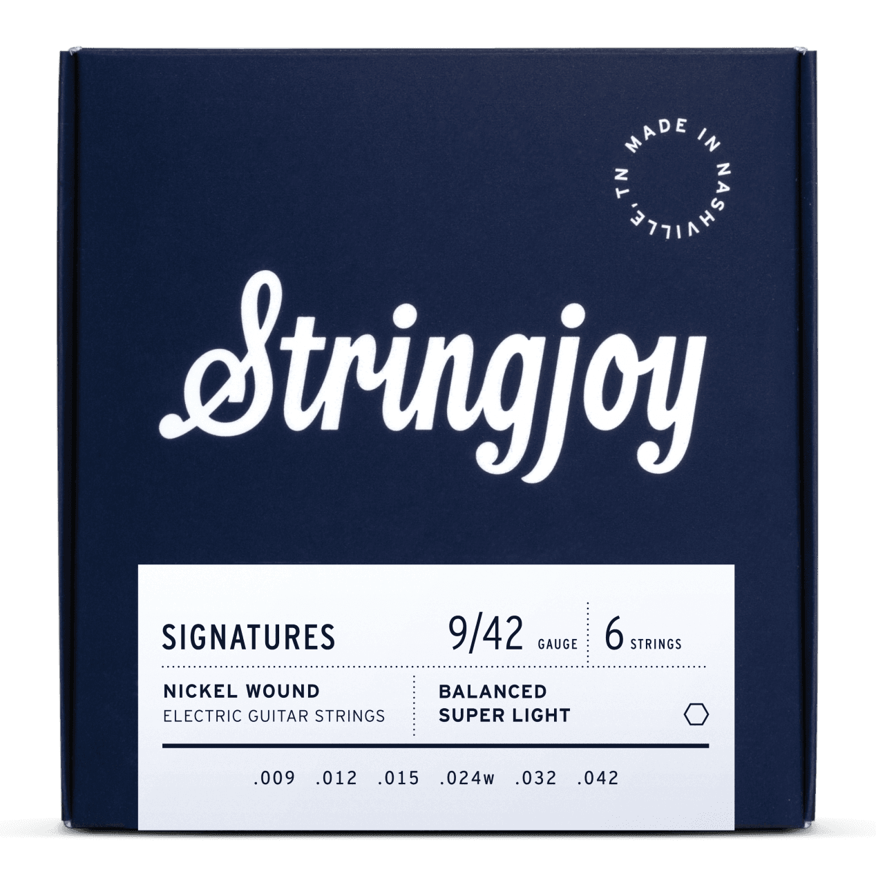 Stringjoy 9-42 Balanced Super Light Gauge Signatures - Nickel Wound Electric Guitar Strings