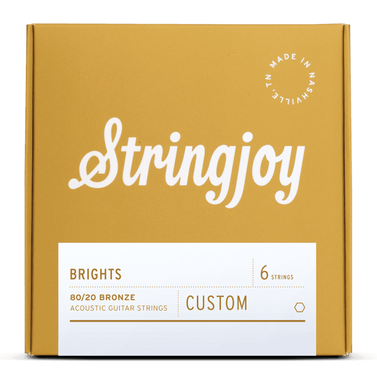 Stringjoy Custom 6 String Brights - 80/20 Bronze Acoustic Guitar Strings