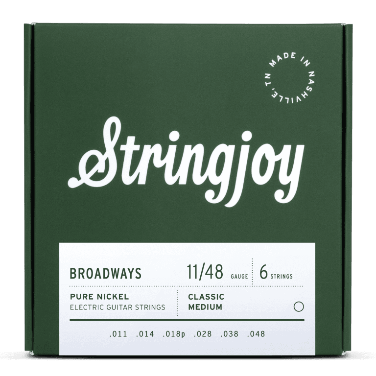 Stringjoy 11-48 Classic Medium Gauge Broadways - Pure Nickel Electric Guitar Strings