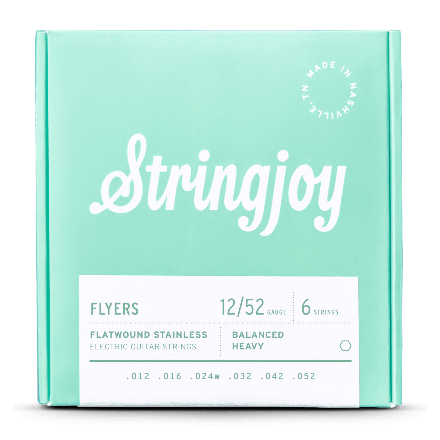 Stringjoy Flyers 12-52 Balanced Heavy Gauge Flyers - Flatwound Stainless Electric Guitar Strings