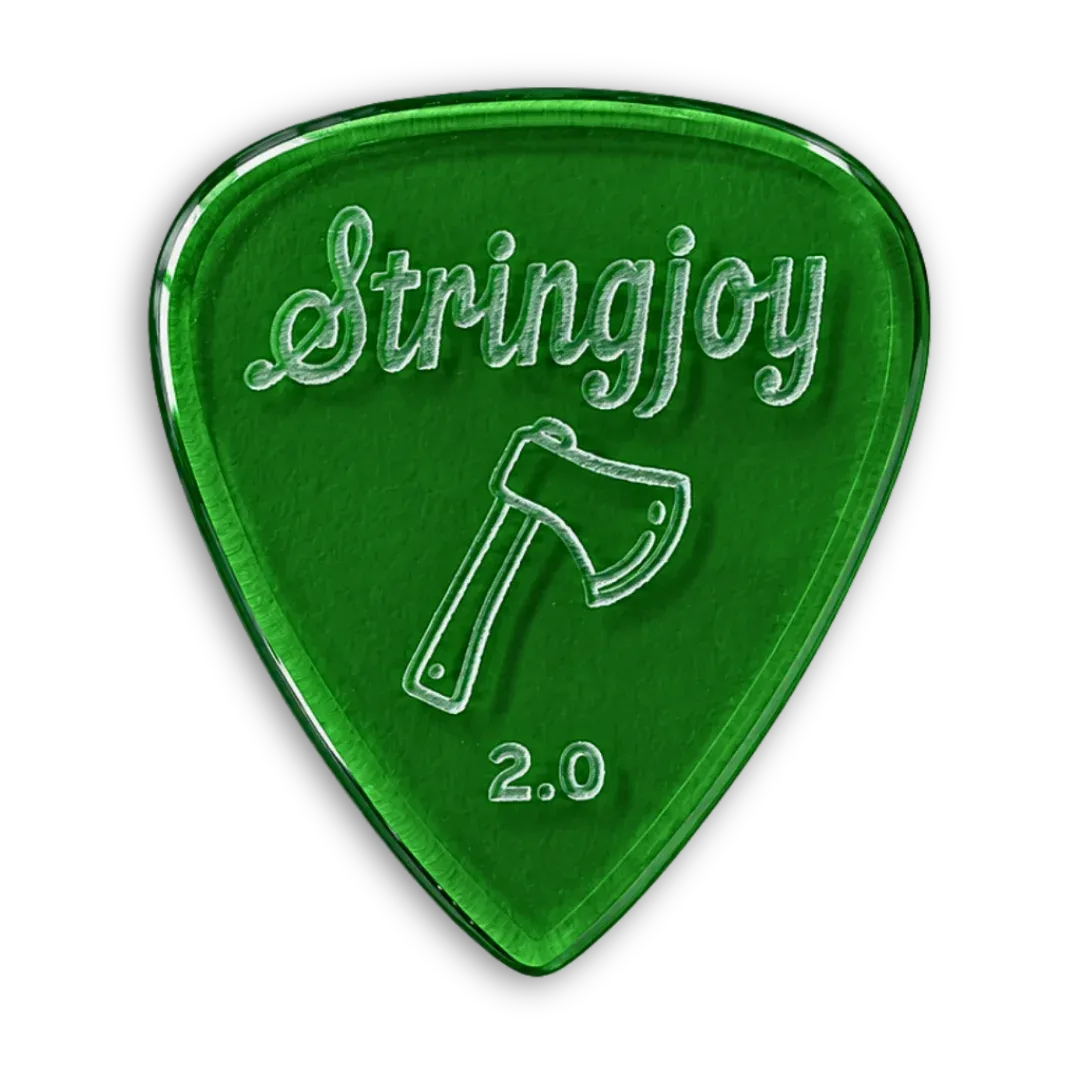 Stringjoy 2.0mm Hatchet Acrylic Picks - 2-Pack