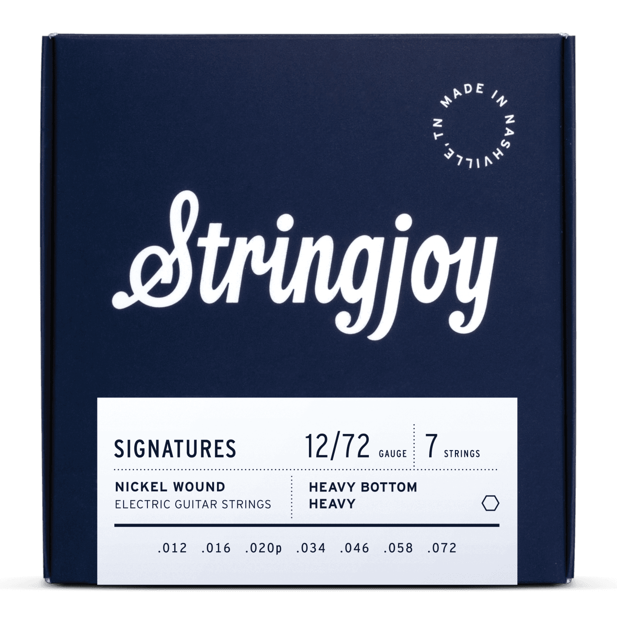 Stringjoy 12-72 7-String Heavy Bottom Heavy Gauge Signatures - Nickel Wound Electric Guitar Strings