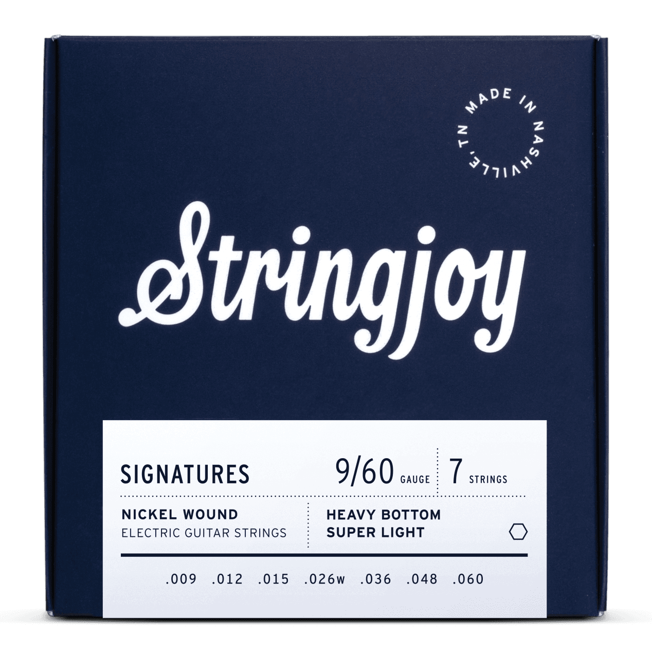 Stringjoy 9-60 7-String Heavy Bottom Super Light Gauge Signatures - Nickel Wound Electric Guitar Strings