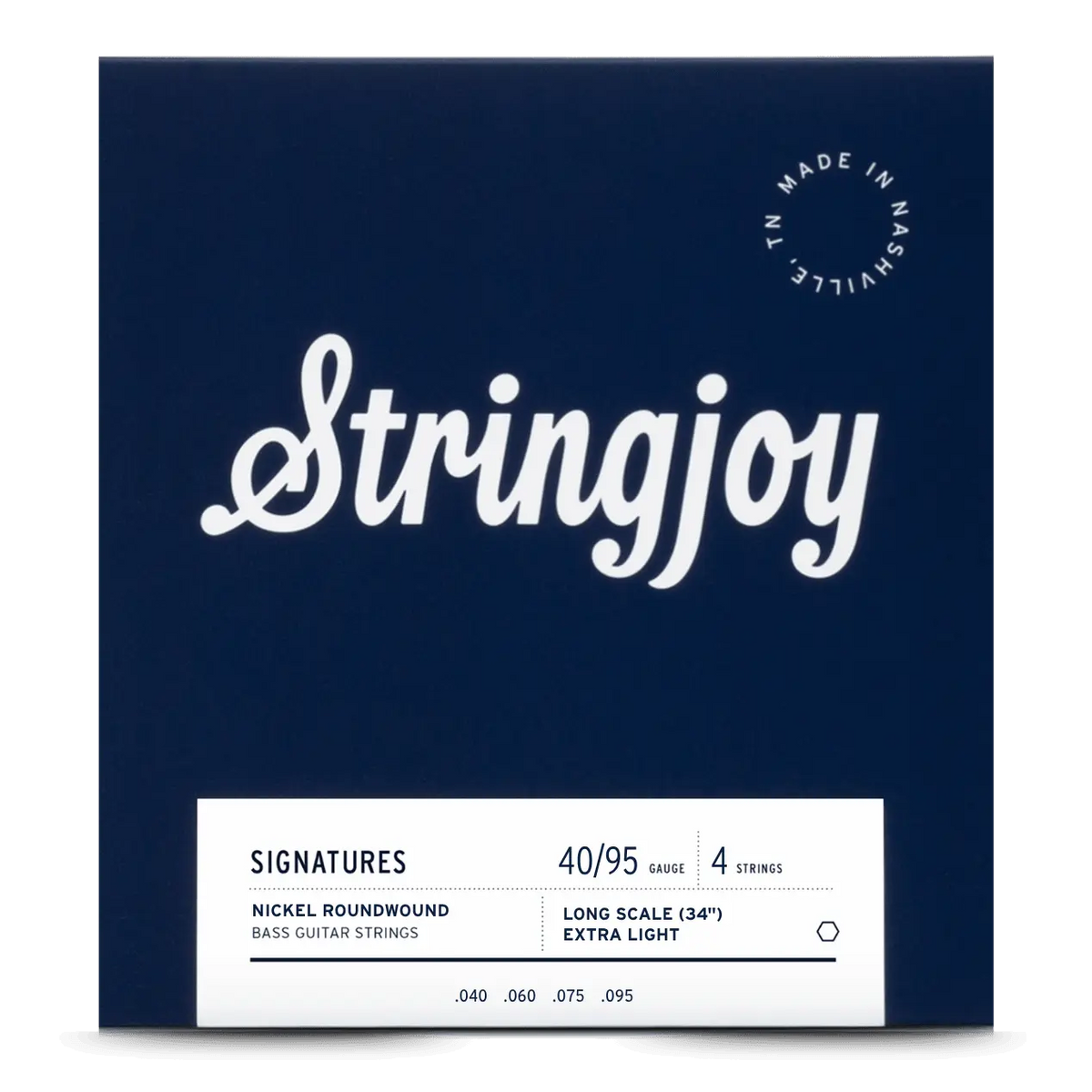 Stringjoy 40-95 Long Scale 4 String Extra Light Gauge Signatures - Nickel Wound Bass Guitar Strings