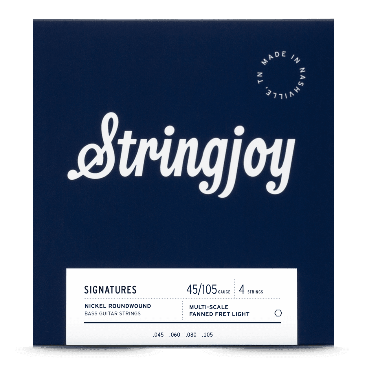 Stringjoy 45-105 Fanned Fret 4 String Light Gauge Signatures - Nickel Wound Bass Guitar Strings