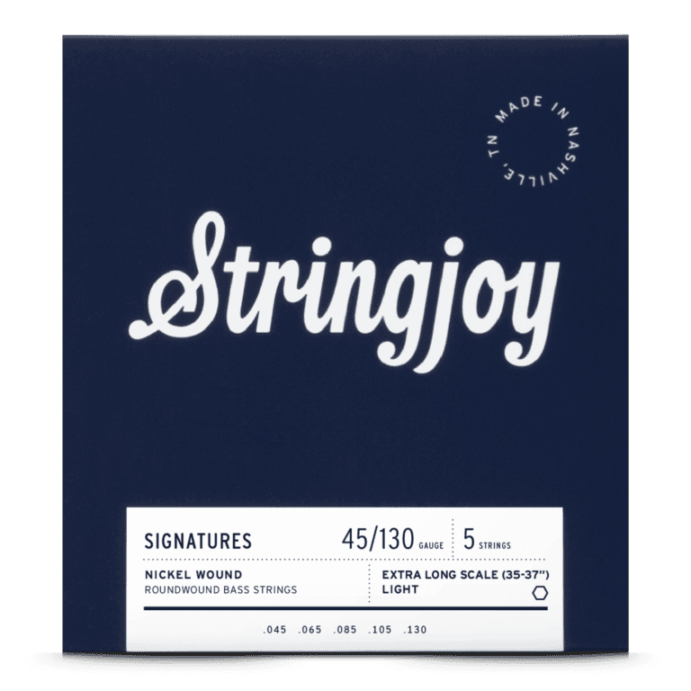 Stringjoy 45-130 Extra Long Scale 5 String Light Gauge Signatures - Nickel Wound Bass Guitar Strings