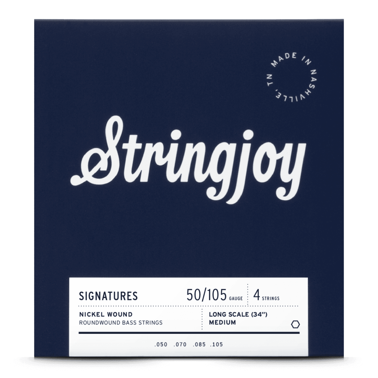 Stringjoy 50-105 Long Scale 4 String Medium Gauge Signatures - Nickel Wound Bass Guitar Strings