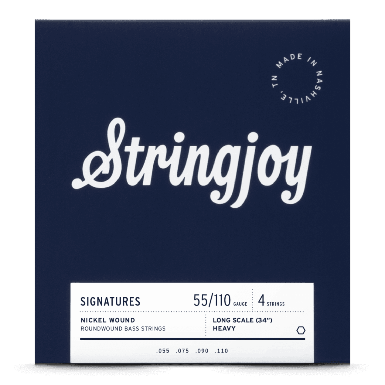 Stringjoy 55-110 Long Scale 4 String Signatures - Nickel Wound Bass Guitar Strings