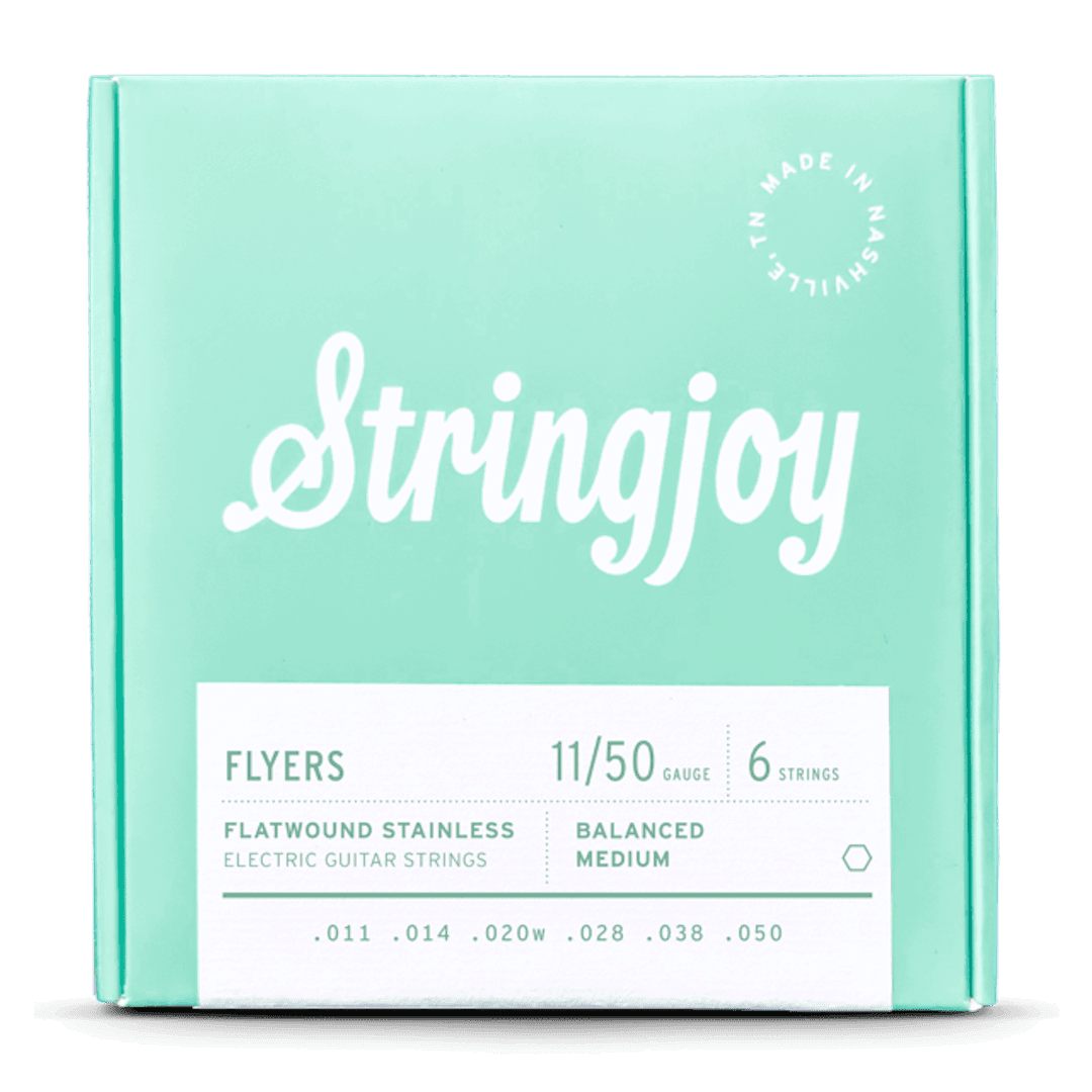 Stringjoy Flyers 11-50 Balanced Medium Gauge Flyers - Flatwound Stainless Electric Guitar Strings