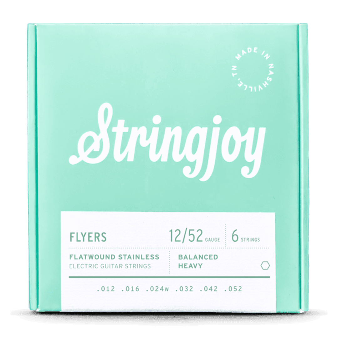 Stringjoy Flyers 12-52 Balanced Heavy Gauge Flyers - Flatwound Stainless Electric Guitar Strings