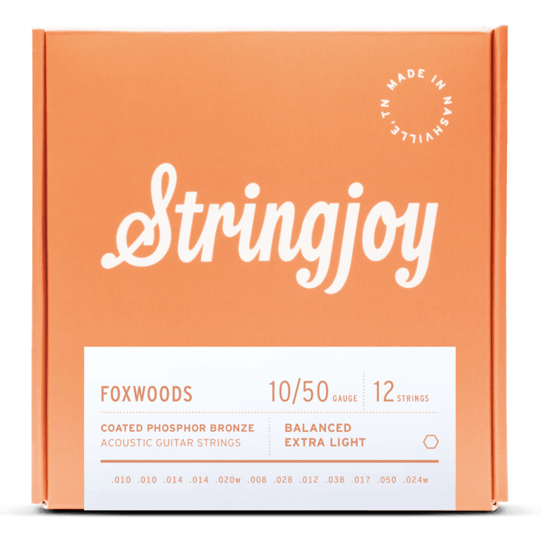 Stringjoy 10-50 12-String Extra Light Gauge Foxwoods - Coated Phosphor Bronze Acoustic Guitar Strings