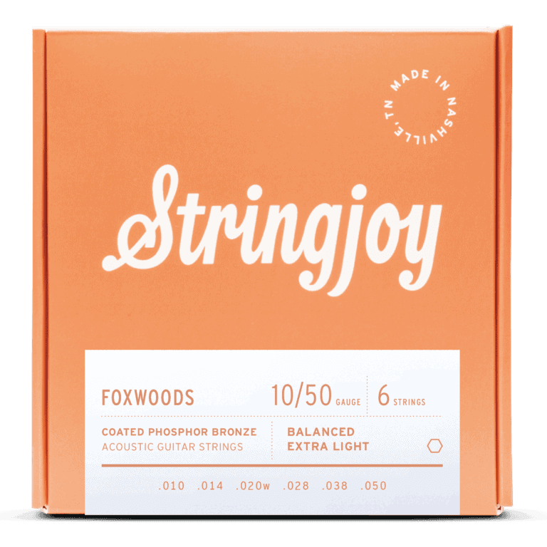 Stringjoy 10-50 Extra Light Gauge Foxwoods - Coated Phosphor Bronze Acoustic Guitar Strings