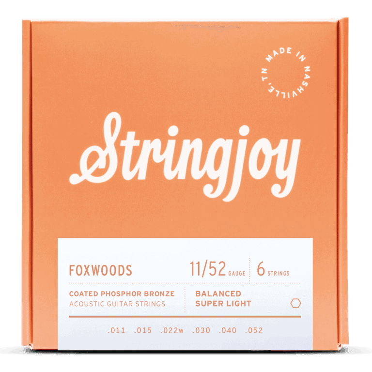 Stringjoy 11-52 Super Light Gauge Foxwoods - Coated Phosphor Bronze Acoustic Guitar Strings