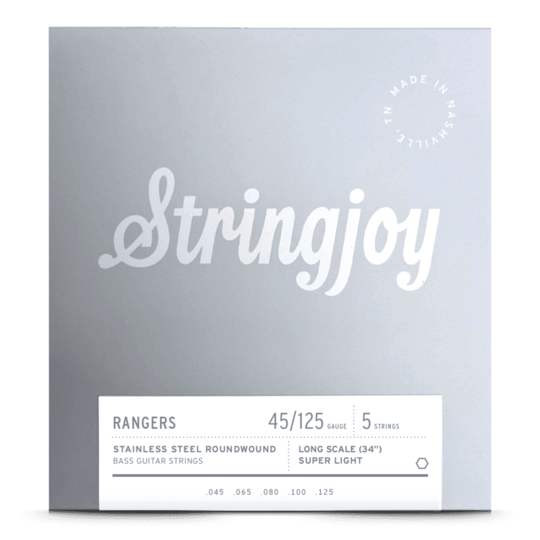 Stringjoy 45-125 Long Scale 5 String Super Light Gauge Rangers - Stainless Steel Bass Guitar Strings