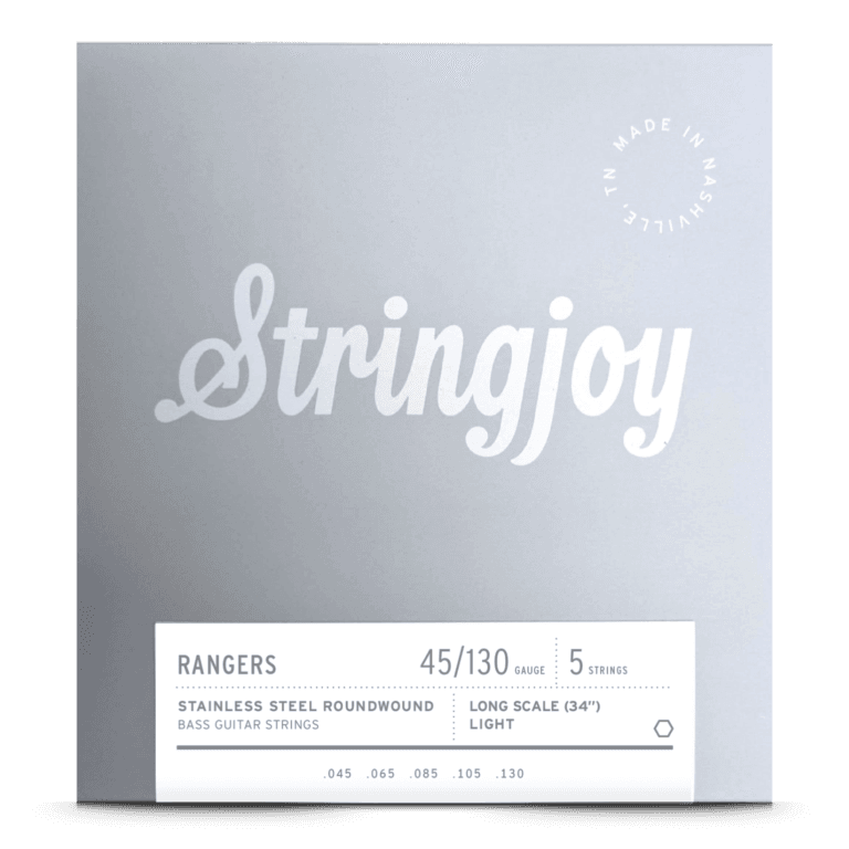 Stringjoy 45-130 Long Scale 5 String Light Gauge Rangers - Stainless Steel Bass Guitar Strings