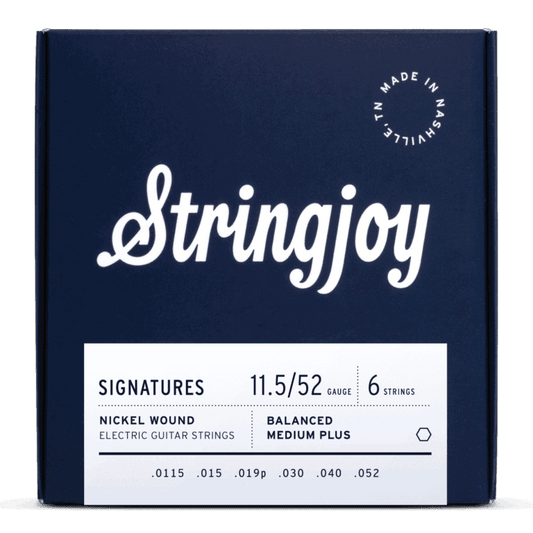 Stringjoy 11.5-52 Balanced Medium Plus Gauge Signatures - Nickel Wound Electric Guitar Strings