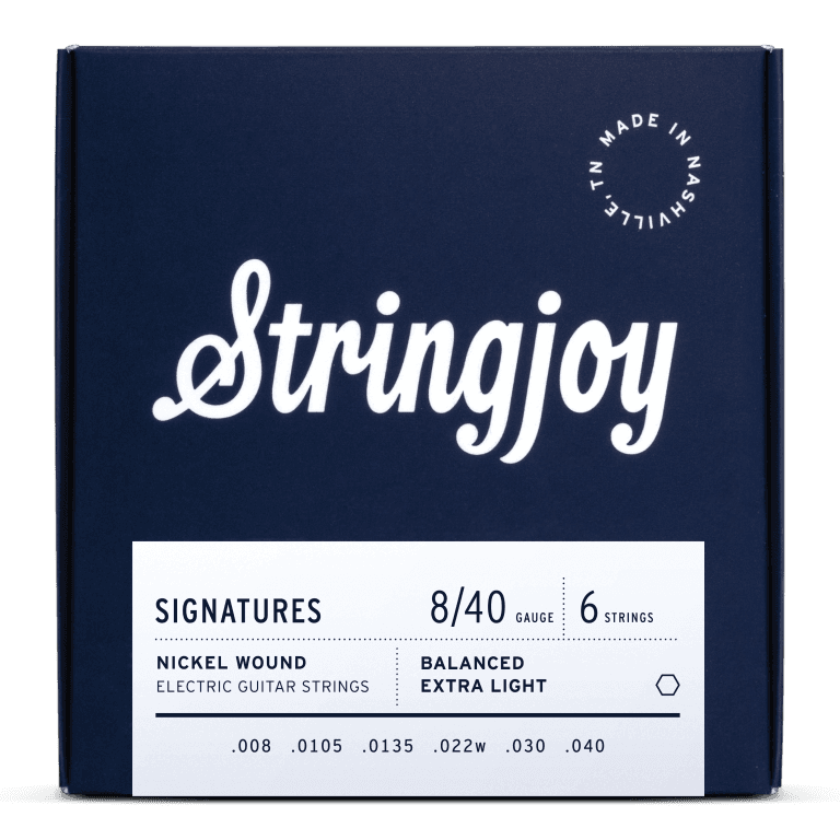 Stringjoy 8-40 Balanced Extra Light Gauge Signatures - Nickel Wound Electric Guitar Strings
