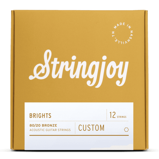 Stringjoy Custom 12-String Brights - 80/20 Bronze Acoustic Guitar Strings