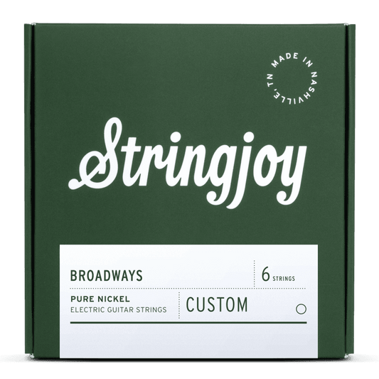 Stringjoy Custom Broadways - Pure Nickel Electric Guitar Strings