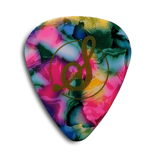 Stringjoy Thin .50mm Mosaic Celluloid Picks - 10 Pack
