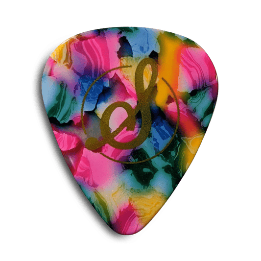 Stringjoy Extra Heavy 1.14mm Mosaic Celluloid Picks - 10 Pack