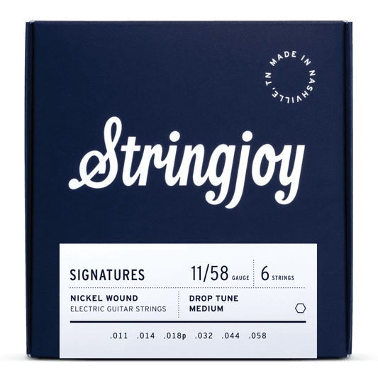 Stringjoy 11-58 Drop C Gauge Signatures - Nickel Wound Electric Guitar Strings