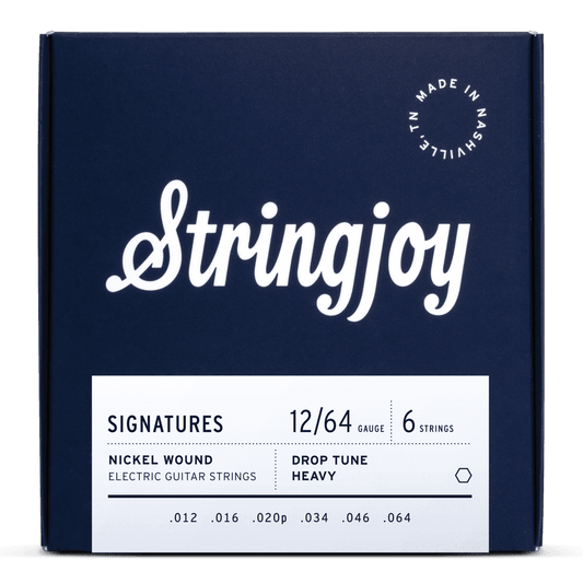 Stringjoy 12-64 Drop A/B Gauge Signatures - Nickel Wound Electric Guitar Strings