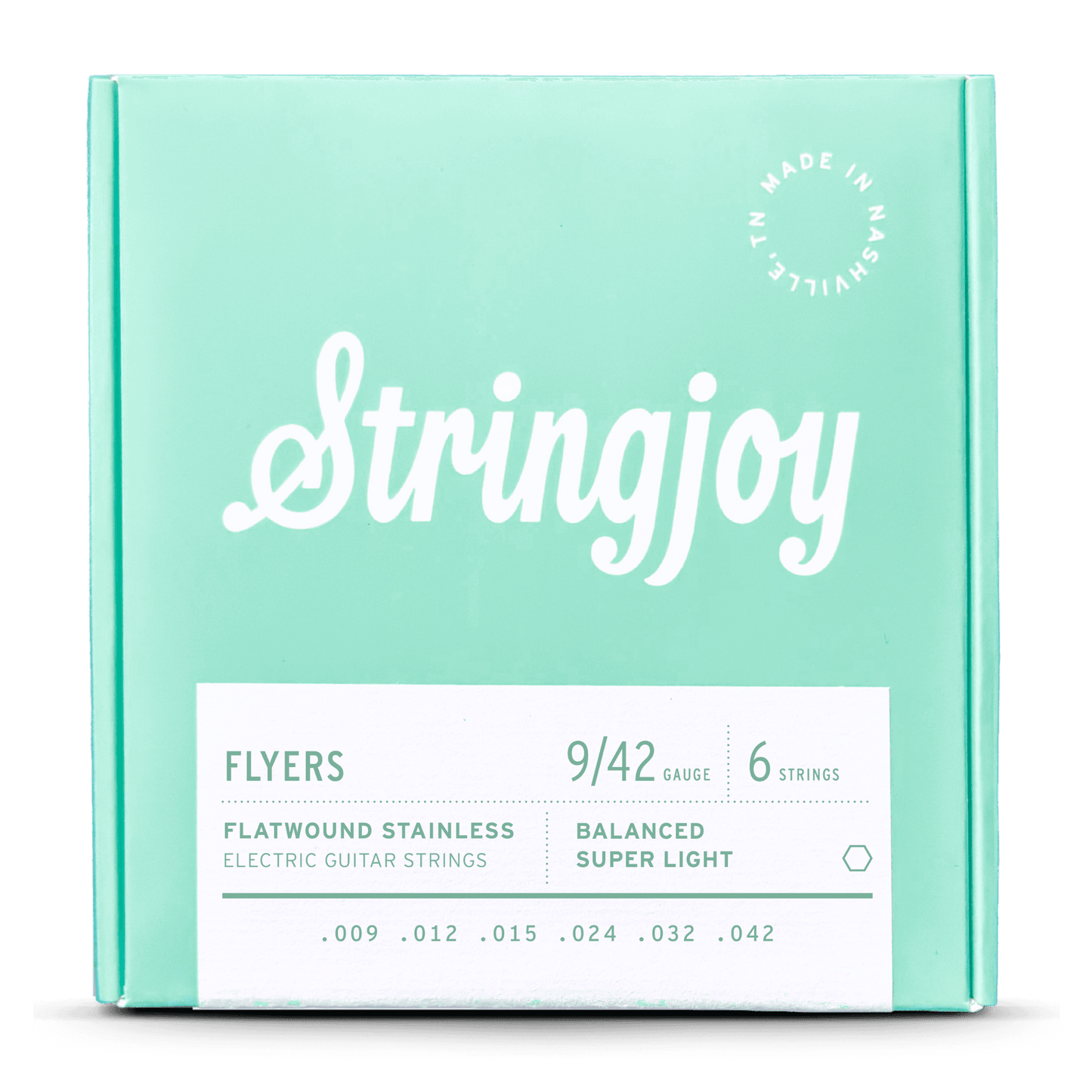 Stringjoy Flyers 9-42 Balanced Super Light Gauge Flyers - Flatwound Stainless Electric Guitar Strings