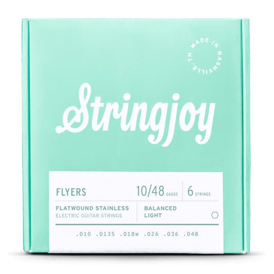 Stringjoy Flyers 10-48 Balanced Light Gauge Flyers - Flatwound Stainless Electric Guitar Strings