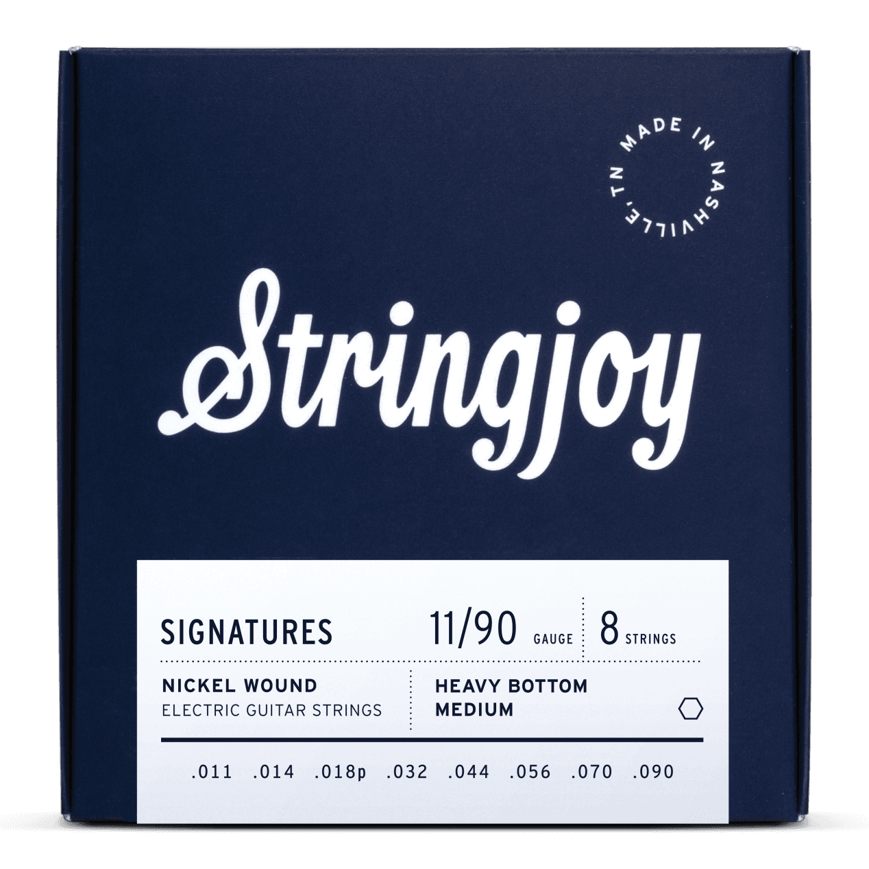Stringjoy 11-90 8-String Heavy Bottom Medium Gauge Signatures - Nickel Wound Electric Guitar Strings