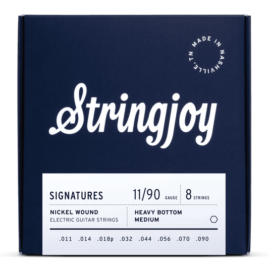 Stringjoy 11-90 8-String Heavy Bottom Medium Gauge Signatures - Nickel Wound Electric Guitar Strings