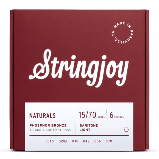 Stringjoy 15-70 Baritone Light Gauge Naturals - Phosphor Bronze Acoustic Guitar Strings
