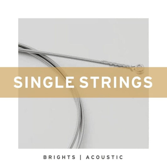 Stringjoy Single String Brights - 80/20 Bronze Acoustic Guitar Strings