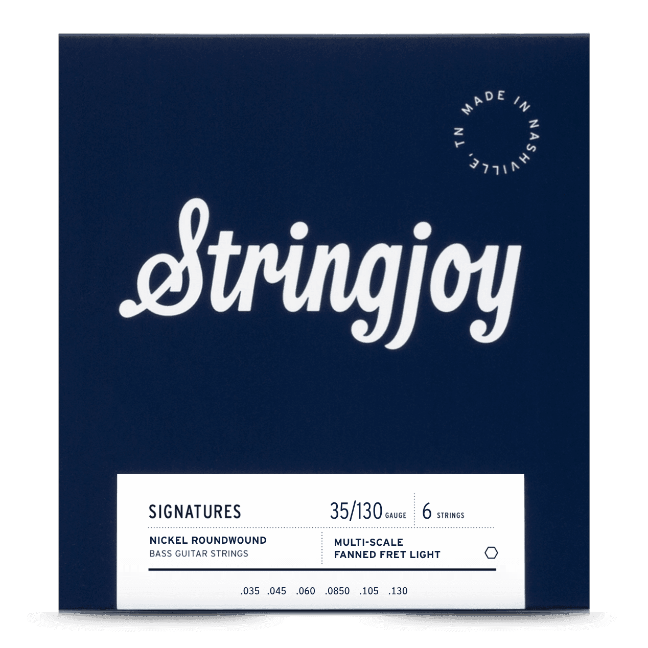 Stringjoy 30-130 Fanned Fret 6 String Light Gauge Signatures - Nickel Wound Bass Guitar Strings