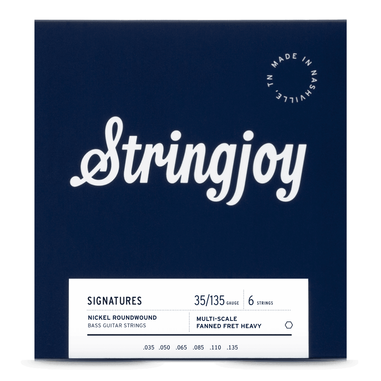 Stringjoy 35-135 Fanned Fret 6 String Heavy Gauge Signatures - Nickel Wound Bass Guitar Strings