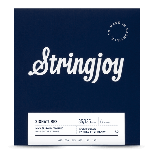 Stringjoy 35-135 Fanned Fret 6 String Heavy Gauge Signatures - Nickel Wound Bass Guitar Strings