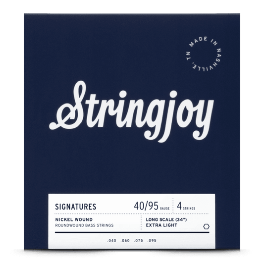 Stringjoy 40-95 Long Scale 4 String Extra Light Gauge Signatures - Nickel Wound Bass Guitar Strings