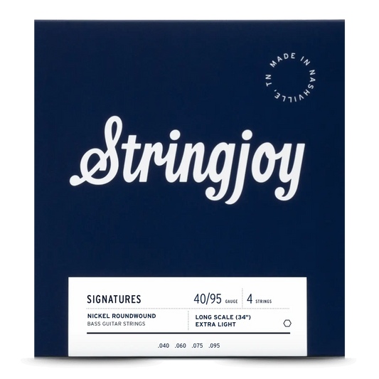 Stringjoy 40-95 Long Scale 4 String Extra Light Gauge Signatures - Nickel Wound Bass Guitar Strings