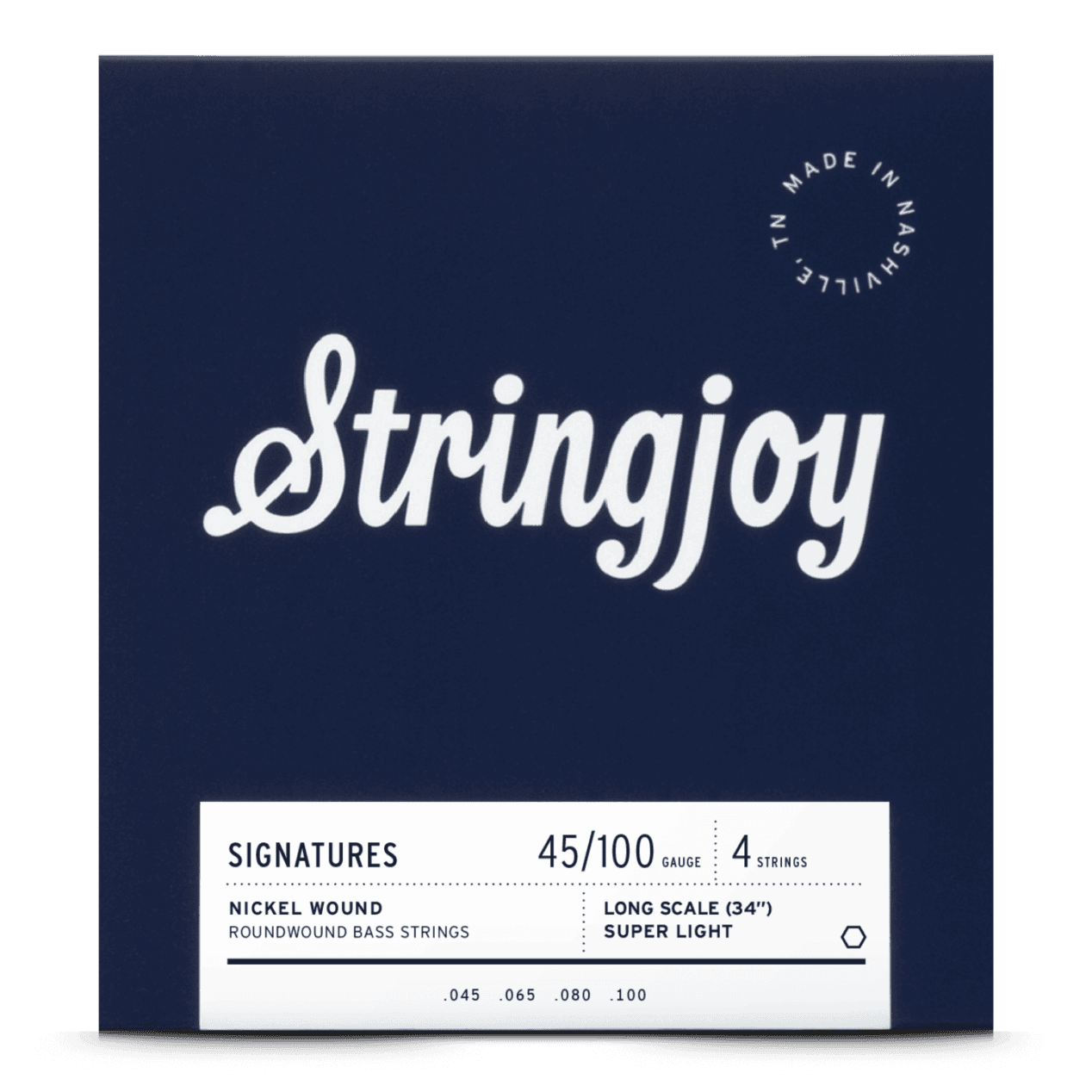 Stringjoy 45-100 Long Scale 4 String Super Light Gauge Signatures - Nickel Wound Bass Guitar Strings