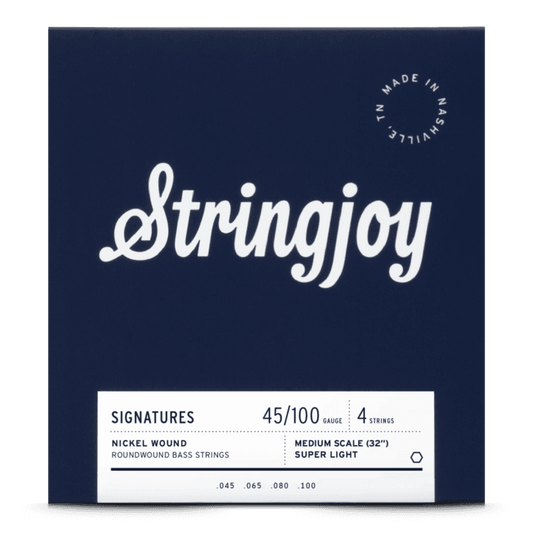 Stringjoy 45-100 Medium Scale 4 String Signatures - Nickel Wound Bass Guitar Strings