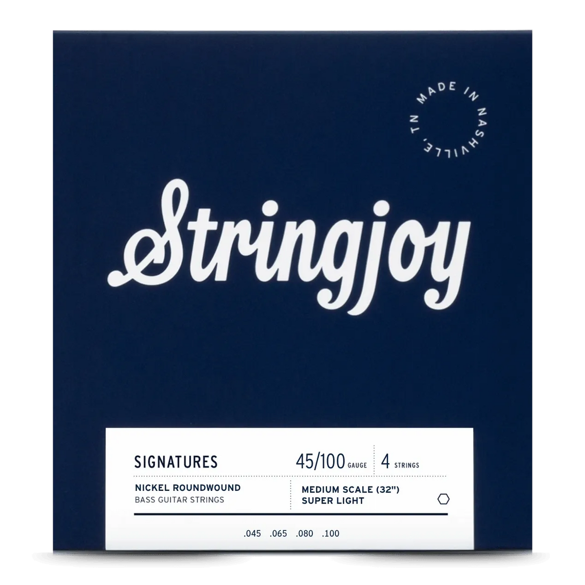 Stringjoy 45-100 Medium Scale 4 String Signatures - Nickel Wound Bass Guitar Strings
