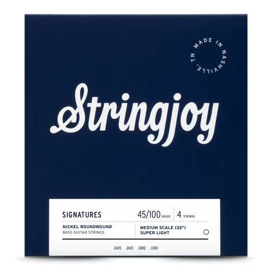 Stringjoy 45-100 Medium Scale 4 String Signatures - Nickel Wound Bass Guitar Strings