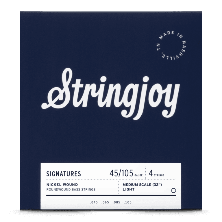 Stringjoy 45-105 Medium Scale 4 String Light Gauge Signatures - Nickel Wound Bass Guitar Strings