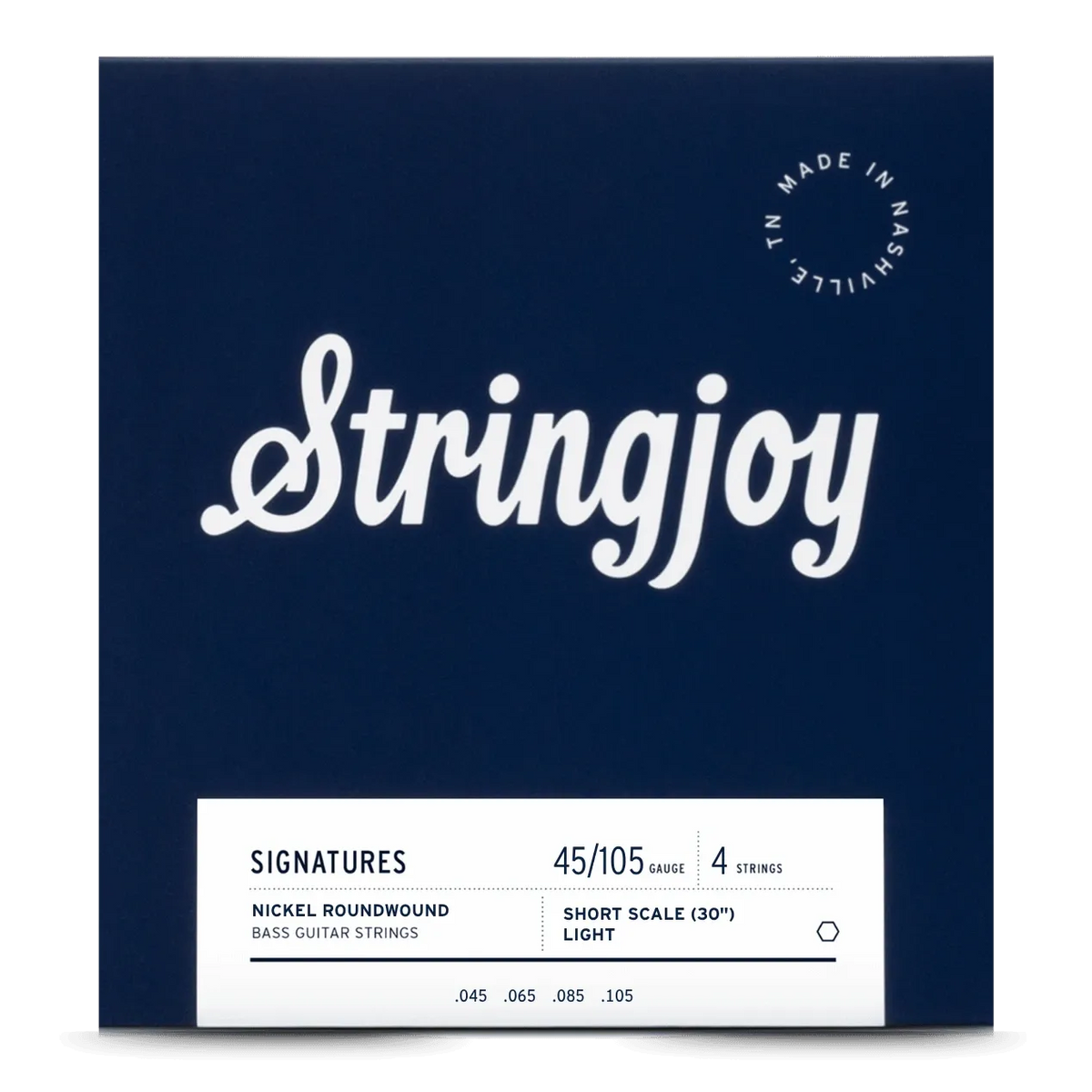 Stringjoy 45-105 Short Scale 4 String Light Gauge Signatures - Nickel Wound Bass Guitar Strings