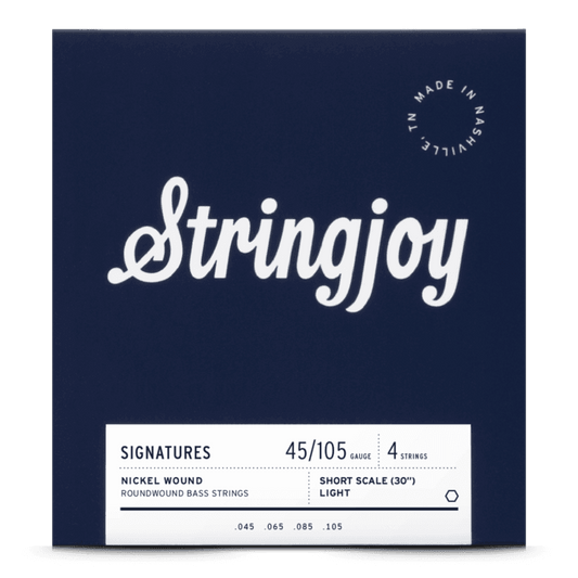 Stringjoy 45-105 Short Scale 4 String Light Gauge Signatures - Nickel Wound Bass Guitar Strings