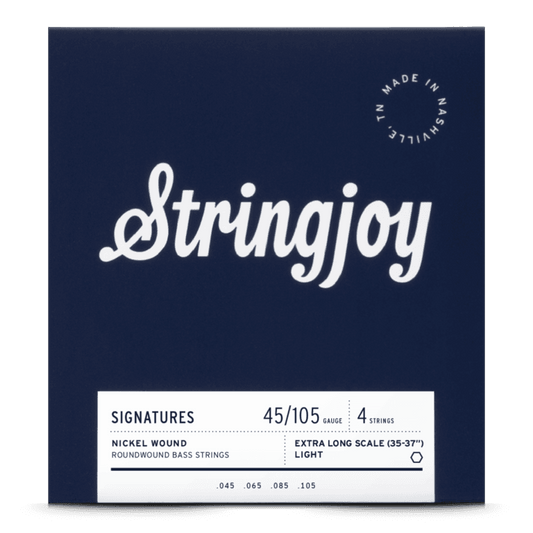Stringjoy 45-105 Extra Long Scale 4 String Light Gauge Signatures - Nickel Wound Bass Guitar Strings