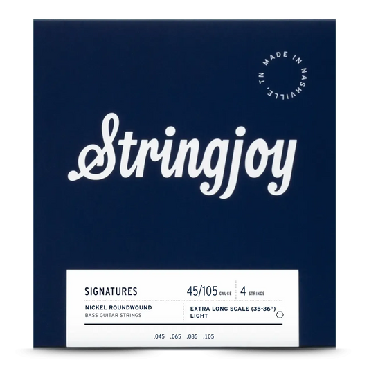 Stringjoy 45-105 Extra Long Scale 4 String Light Gauge Signatures - Nickel Wound Bass Guitar Strings